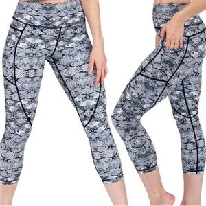 Zyia Active Cobra Metallic Light n Tight Capri Crop Leggings Snakeskin High Rise
